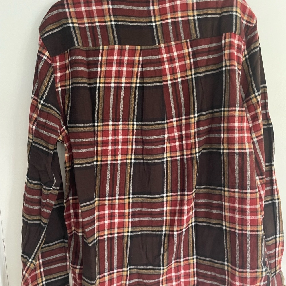 BNWT St. John's Bay Men's Rust Multicolor Plaid Button Down Shirt size large - Picture 9 of 9